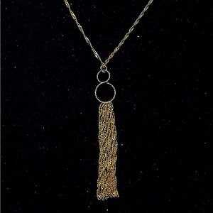 Sterling Silver Gold Toned Tassel Necklace